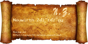 Neuwirth Zétény névjegykártya